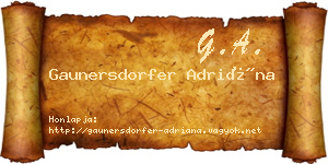 Gaunersdorfer Adriána névjegykártya